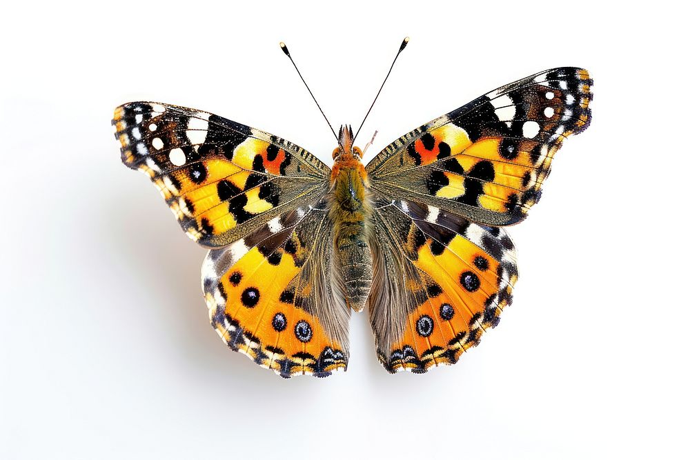 Painted lady butterfly animal insect white background. AI generated Image by rawpixel.