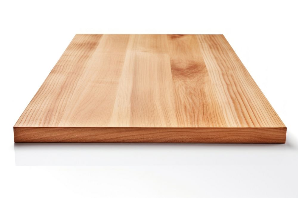 Perspective wood counter top plywood table white background. AI generated Image by rawpixel.