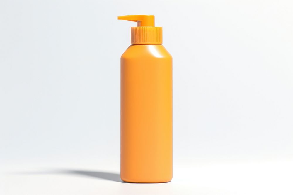 Sun screen bottle cylinder white background simplicity. AI generated Image by rawpixel.