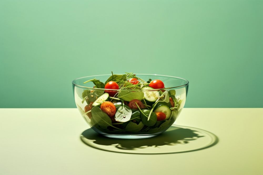 Salad food bowl strawberry. AI generated Image by rawpixel.