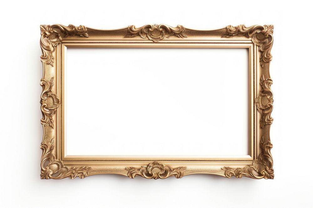 Vintage gold frame white background architecture rectangle. AI generated Image by rawpixel.