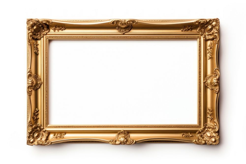 Vintage gold frame backgrounds photo white background. AI generated Image by rawpixel.