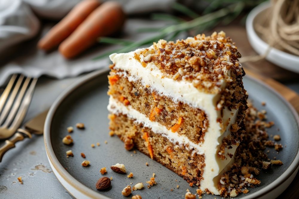 Carrot cake food dessert slice.