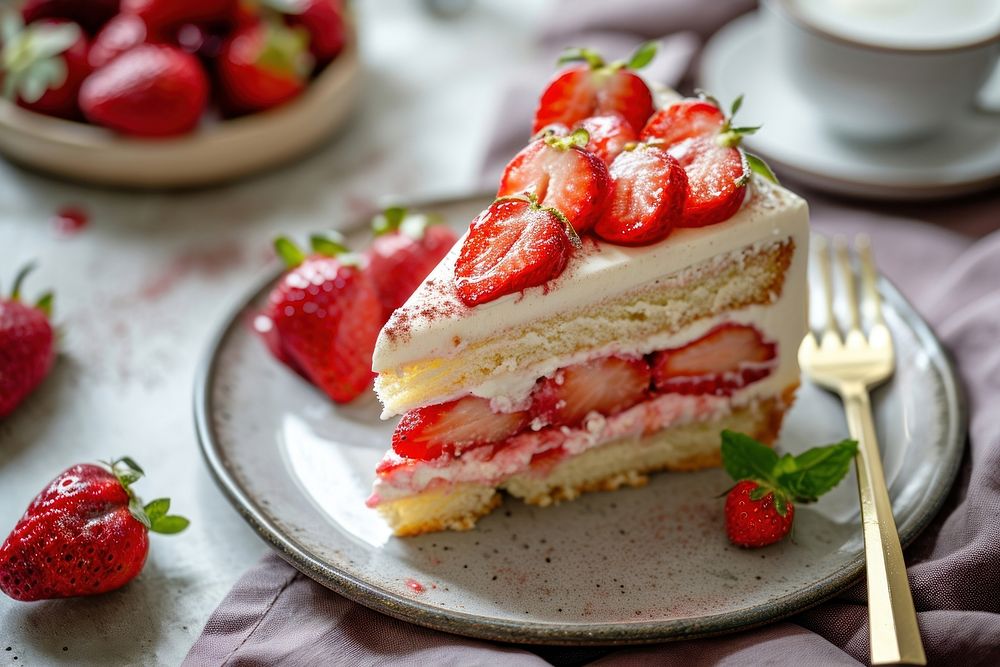 Strawberry short cake food dessert fruit.