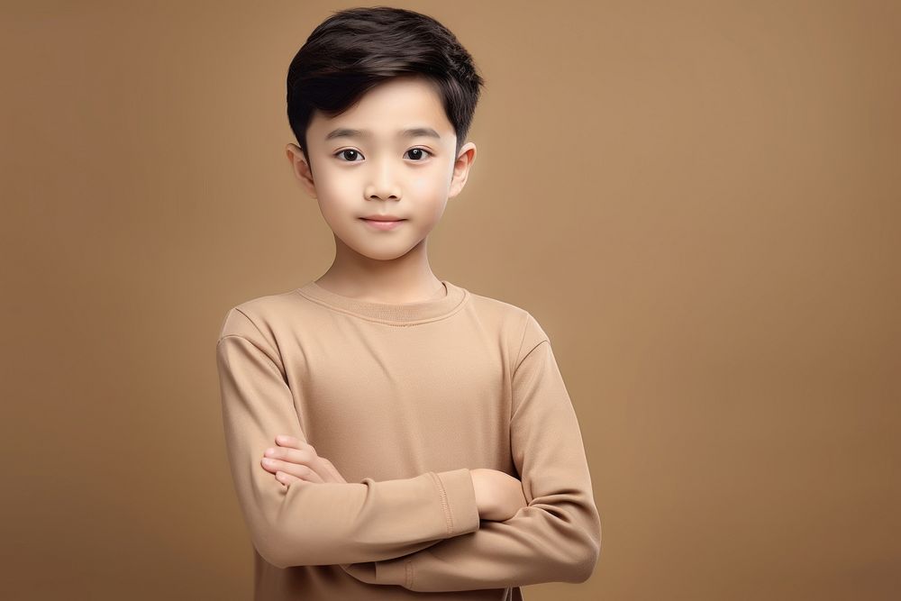 Asian little boy portrait photo face.