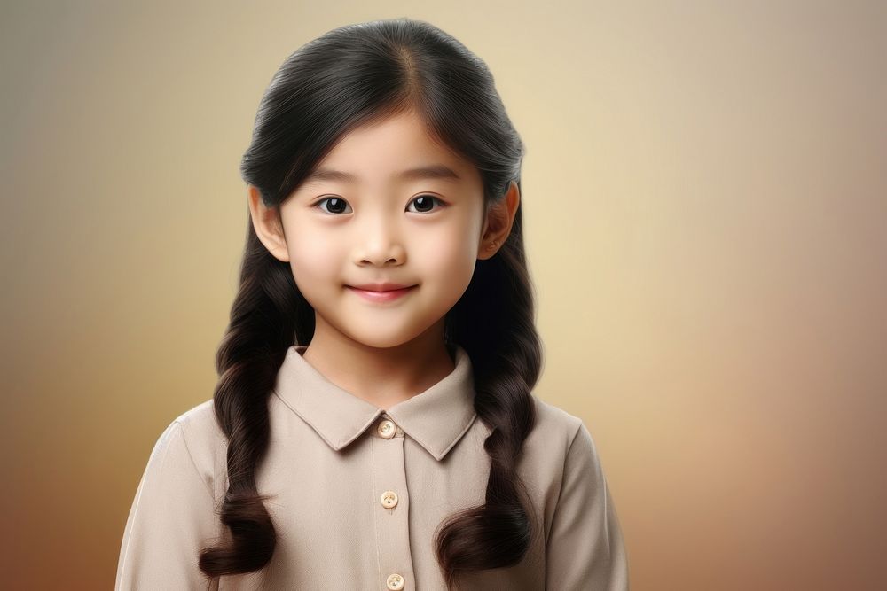 Asian little girl skin face happiness.