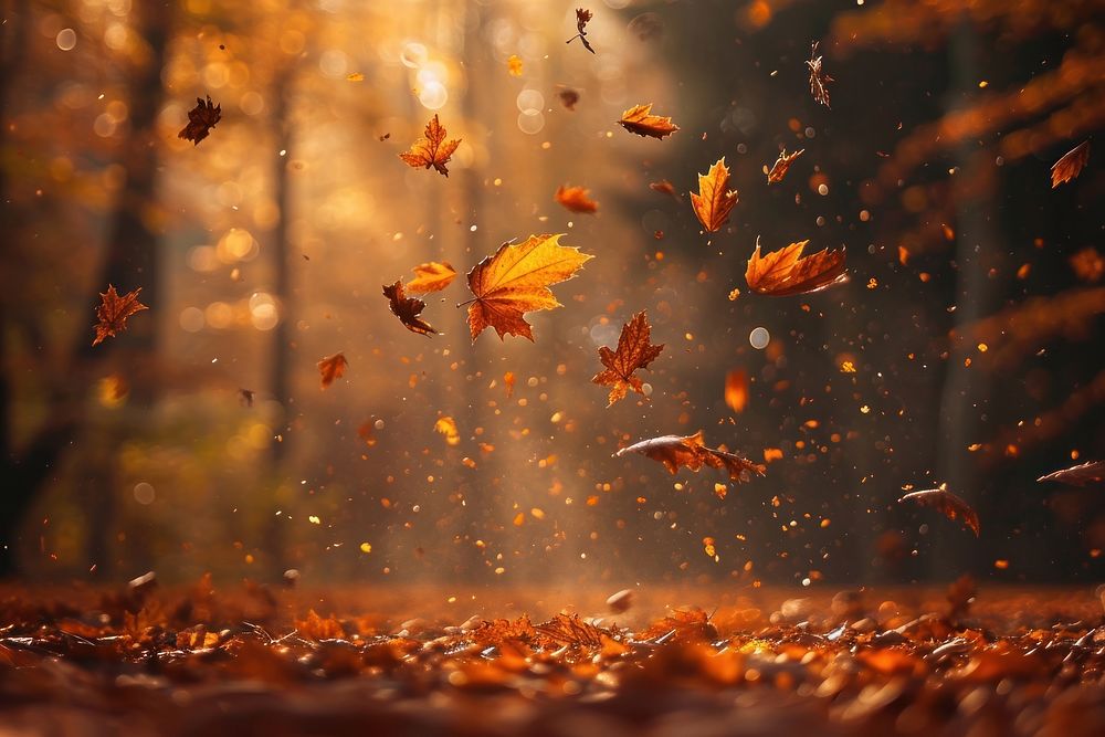 Autumn leaves backgrounds forest plant.
