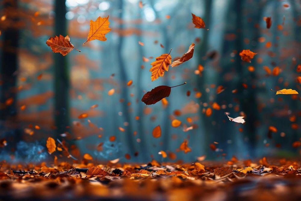 Autumn leaves backgrounds forest plant.