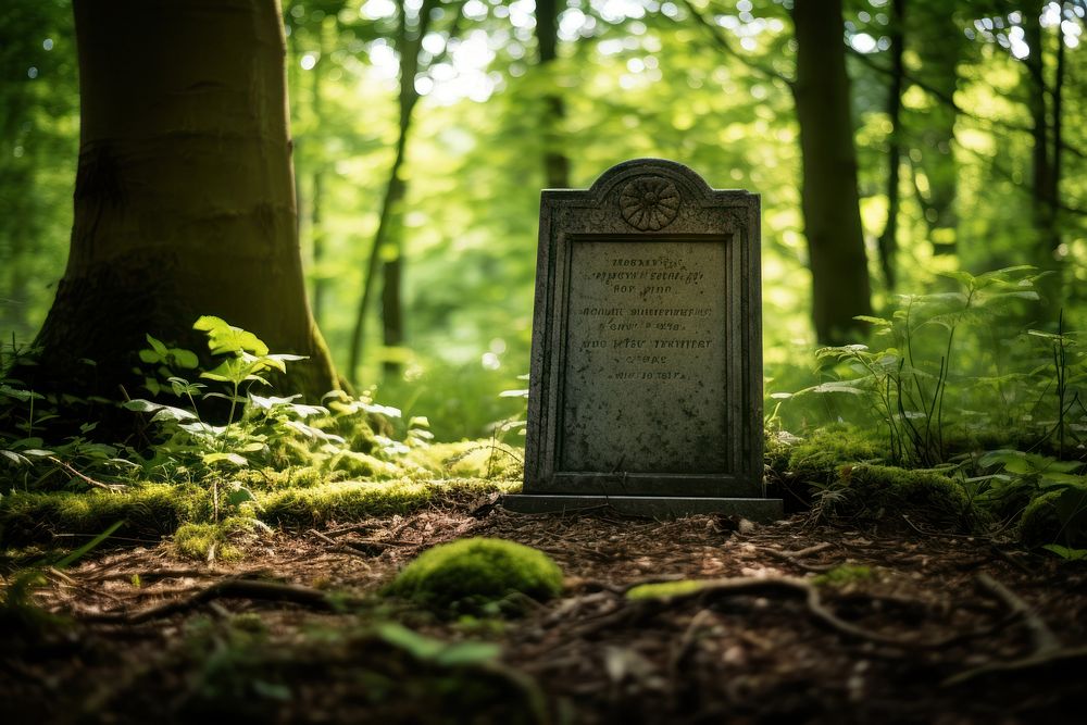 Blank gravestone tombstone outdoors cemetery. AI generated Image by rawpixel.