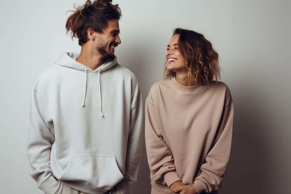 Couple sweatshirt laughing sweater.