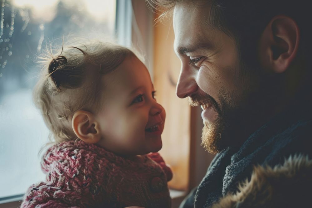 Father talking to her child portrait adult human. AI generated Image by rawpixel.