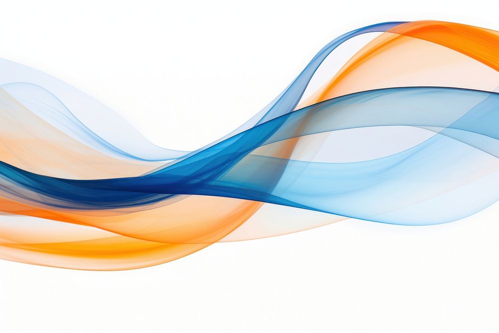 Blue and orange ribbons backgrounds pattern white background.