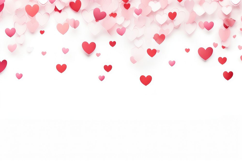 Pieces of heart-shaped confetti backgrounds petal red.