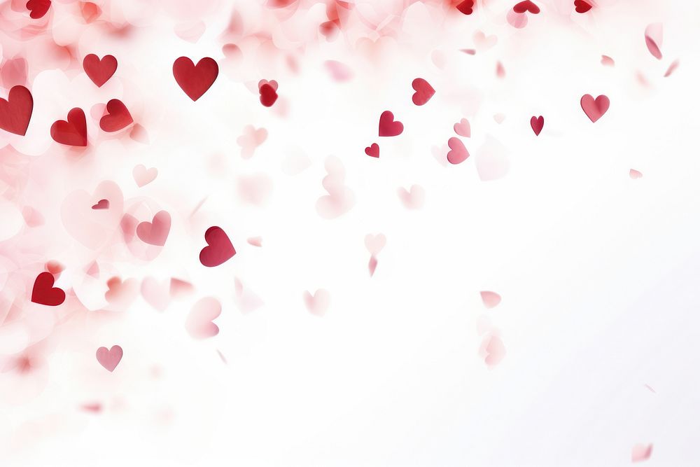 Pieces of heart-shaped confetti backgrounds petal red.