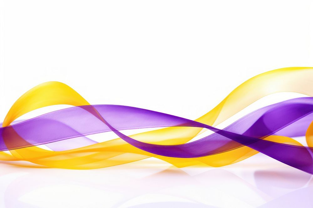 Purple and yellow ribbons backgrounds white background futuristic.
