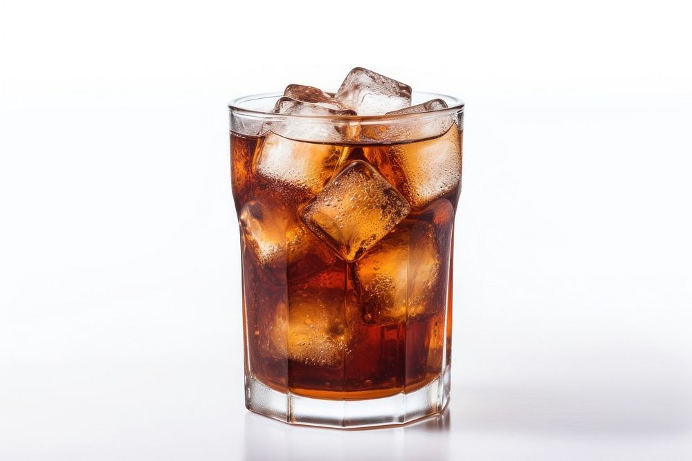 Brown soda glass ice cocktail. AI generated Image by rawpixel.