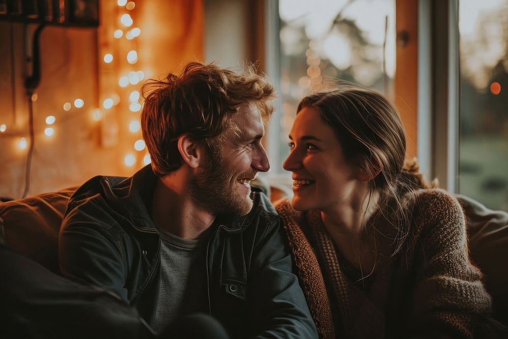 Husband and wife having conversations adult human happy. AI generated Image by rawpixel.