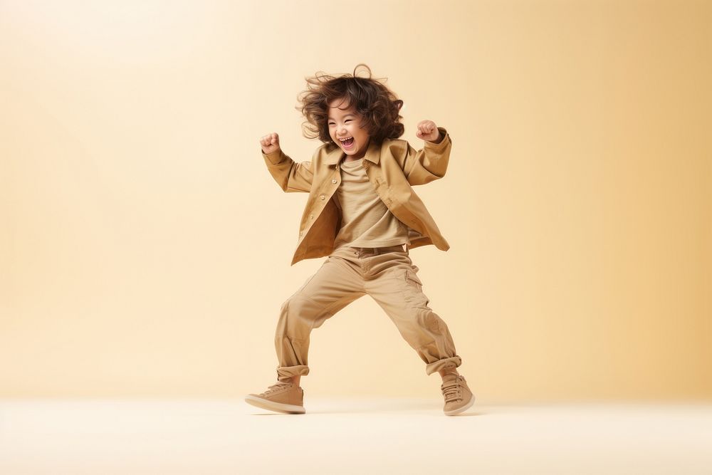 Japanese little boy dancing face performance.