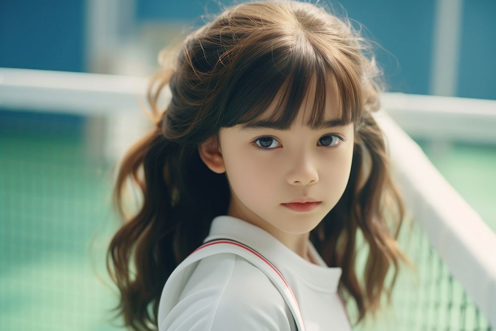 Japanese little girl portrait photo skin.