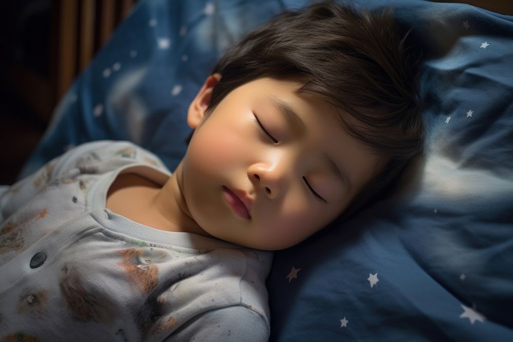 Japanese little todler boy sleeping bedroom baby.