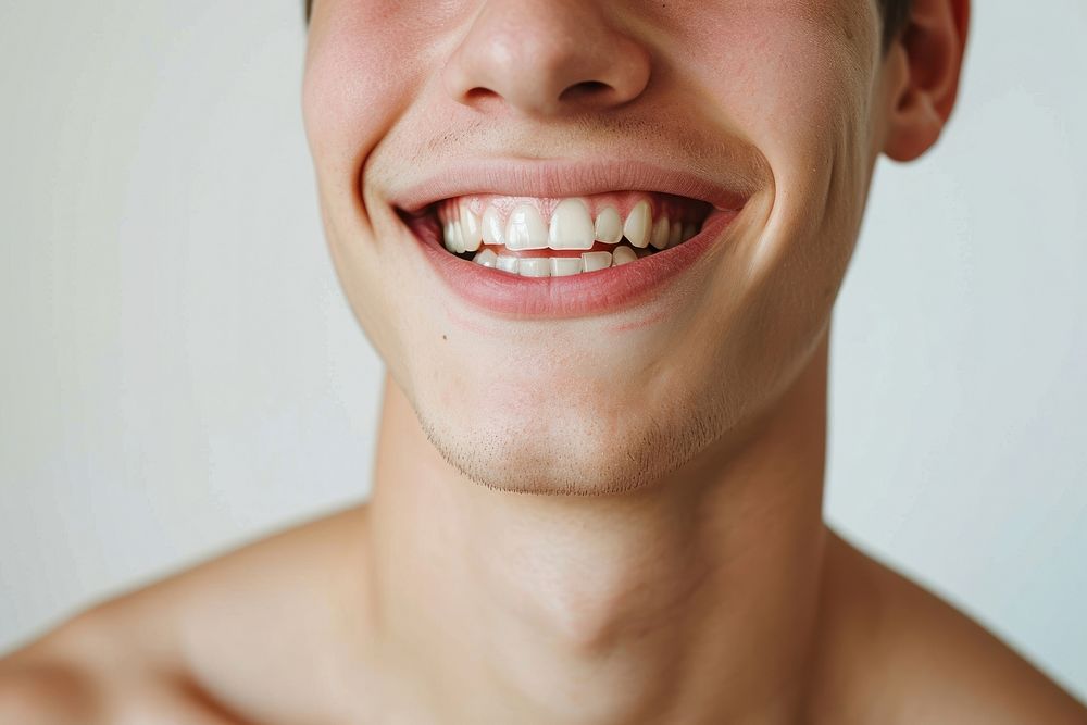 Smile teeth skin happiness.