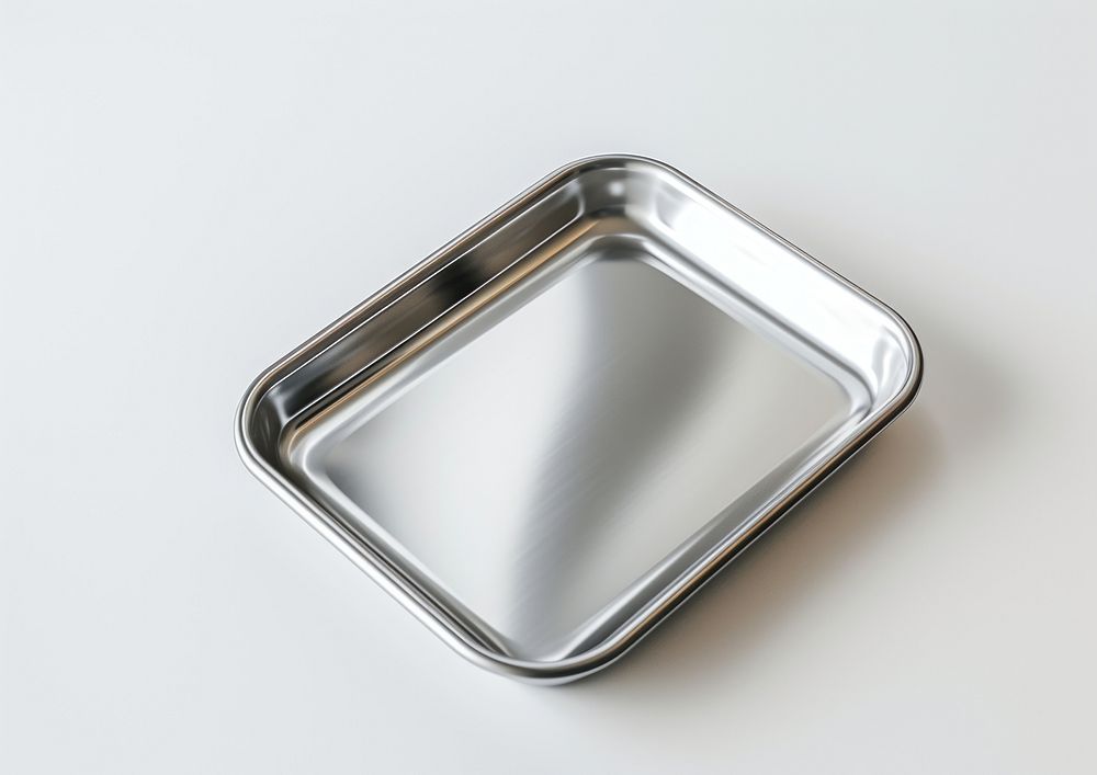 Disinfection Cotton Tray stainless steel tray white background rectangle.