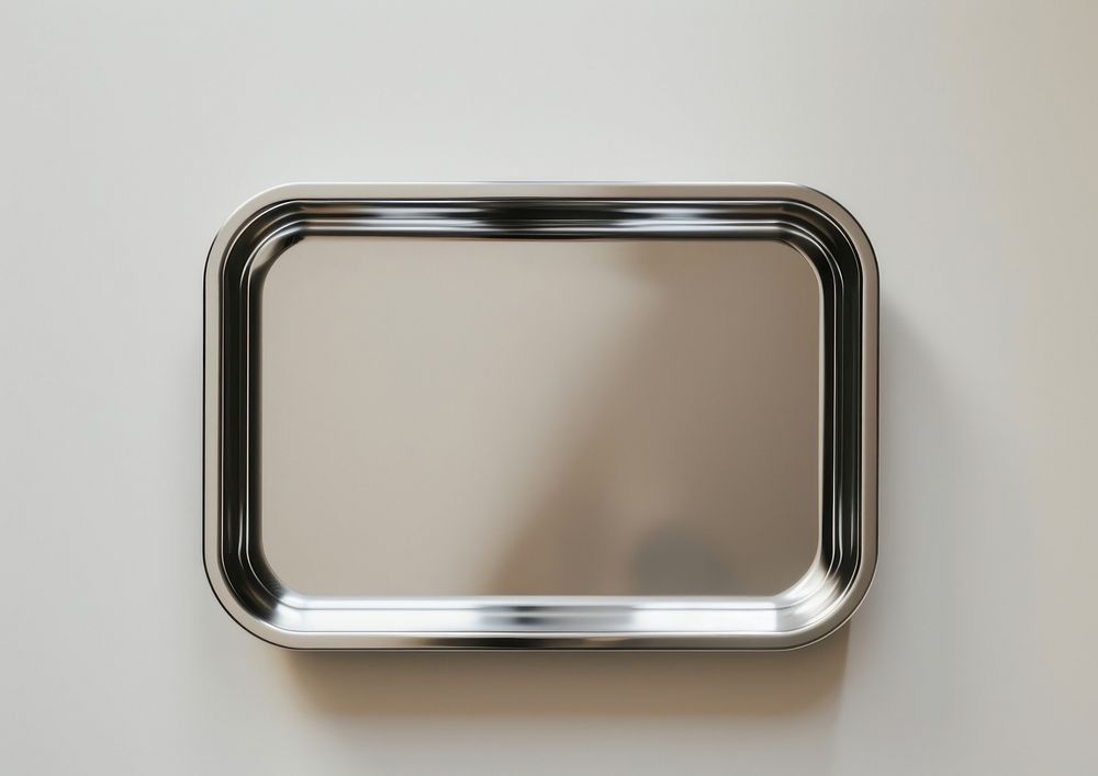 Disinfection Cotton Tray stainless steel tray white background rectangle.