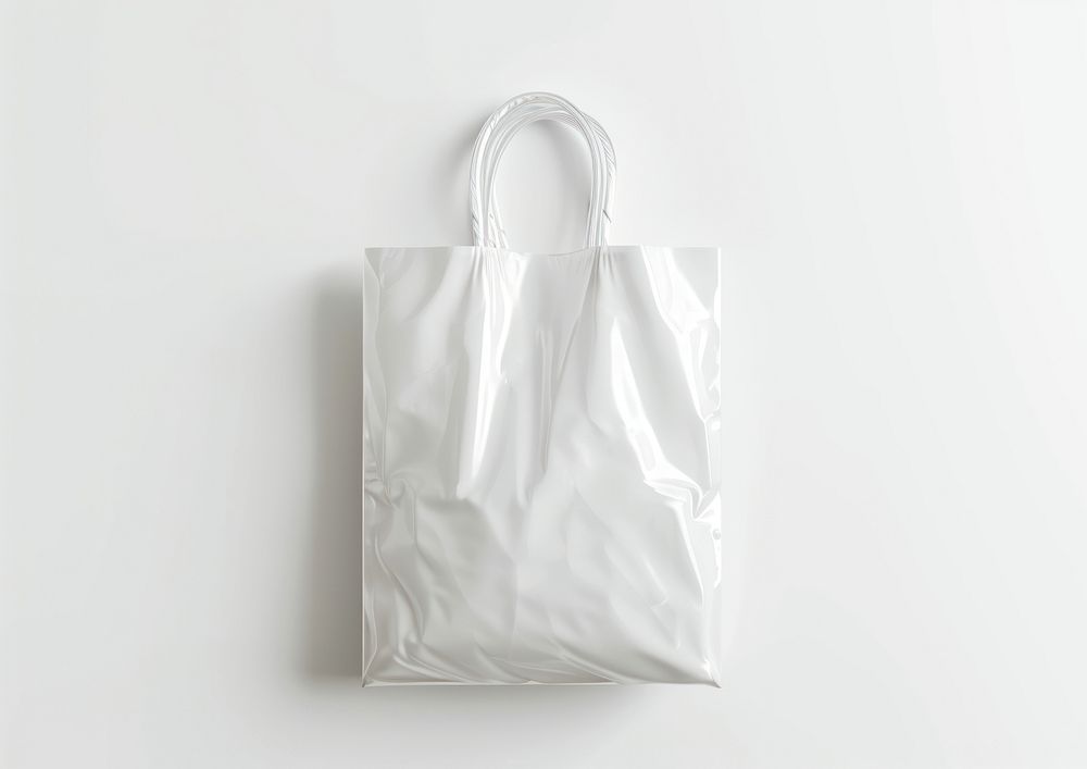 Plastic shopping bag handbag white white background.