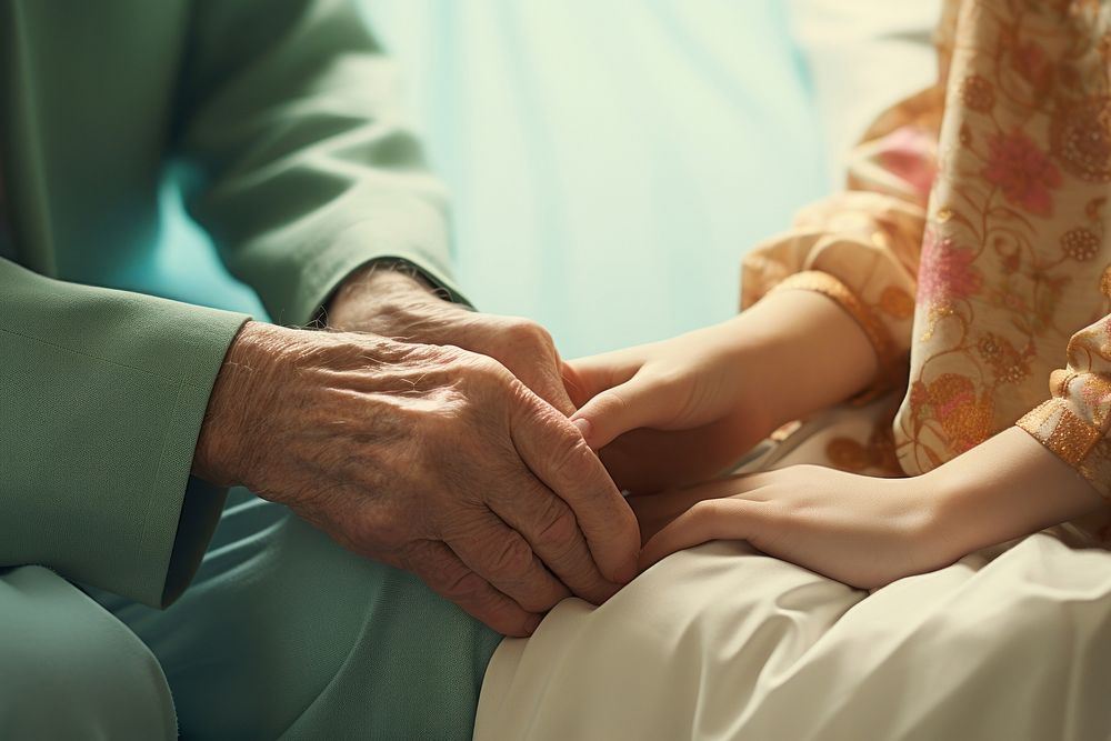Patient hand togetherness retirement. AI generated Image by rawpixel.