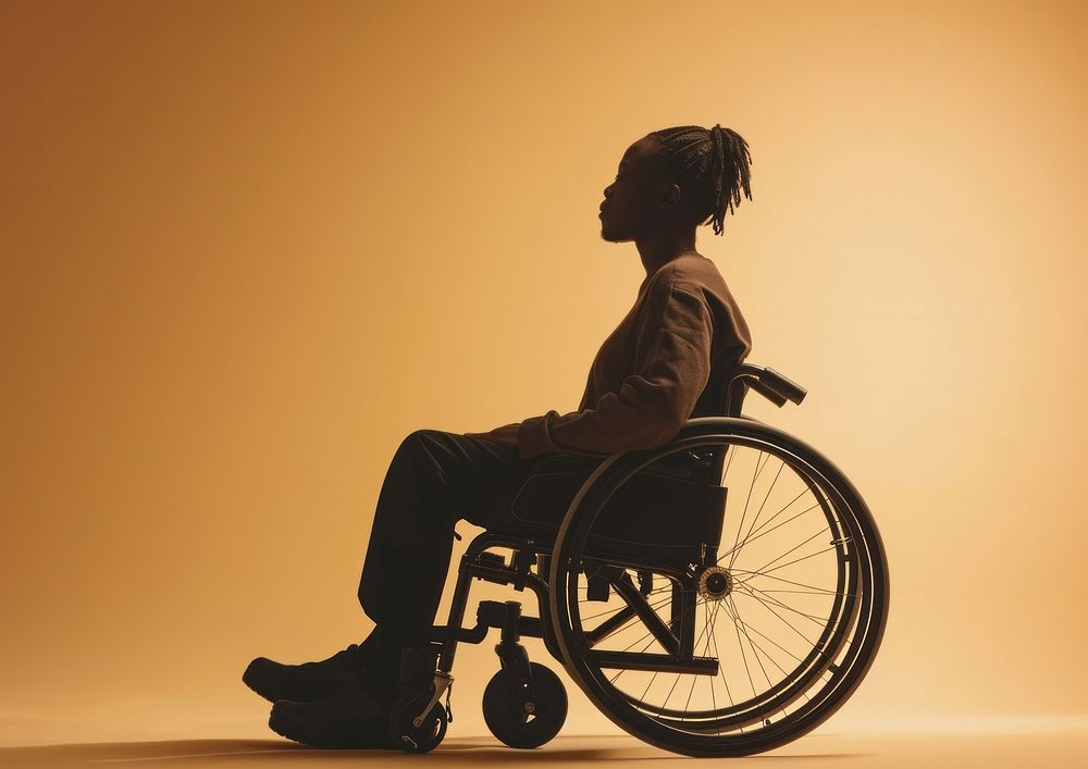 Disabled person sitting wheel loneliness.