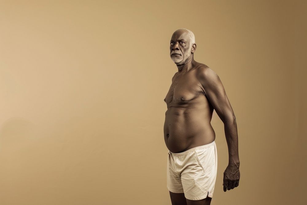 African american man portrait shorts adult.