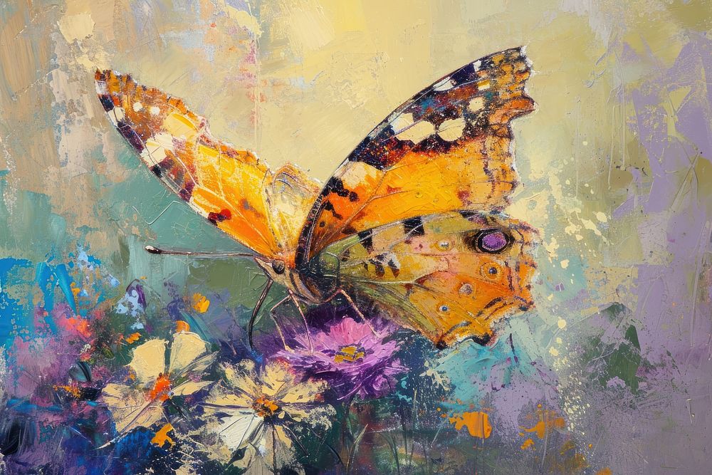Butterfly painting animal insect. AI generated Image by rawpixel.