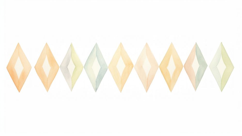 Rhombuses as divider watercolour illustration backgrounds pattern white background.