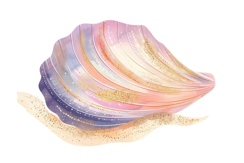 Shell clam white background invertebrate.