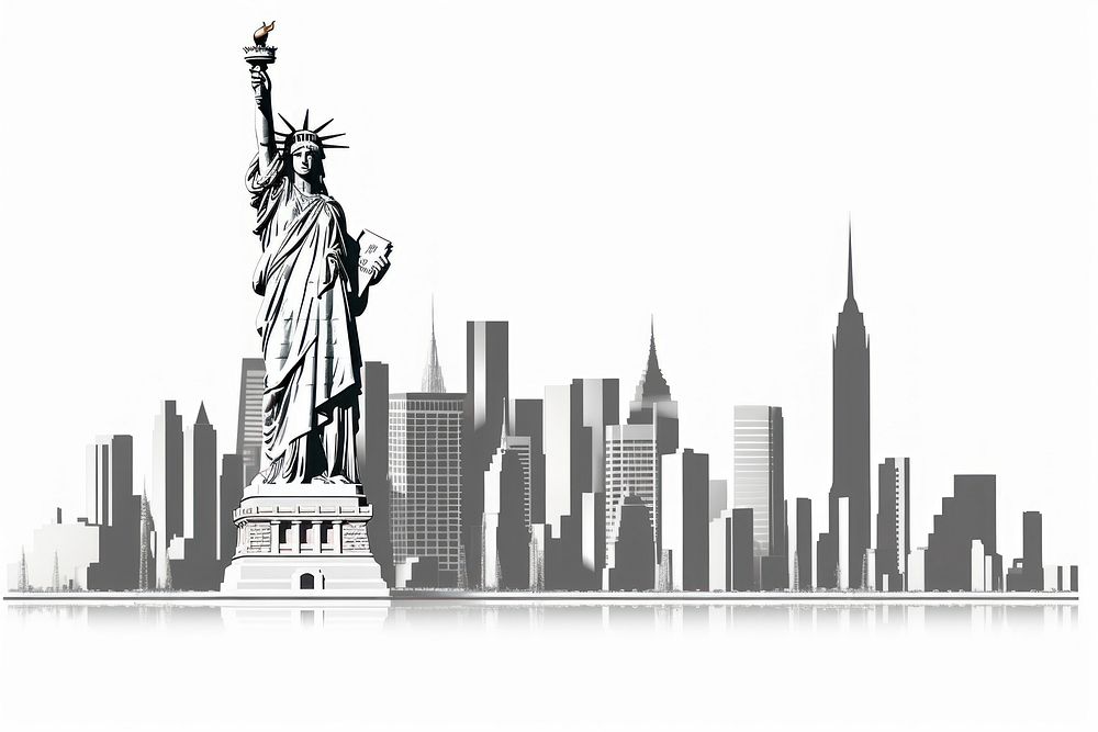 City of new york silhouette metropolis landmark. AI generated Image by rawpixel.