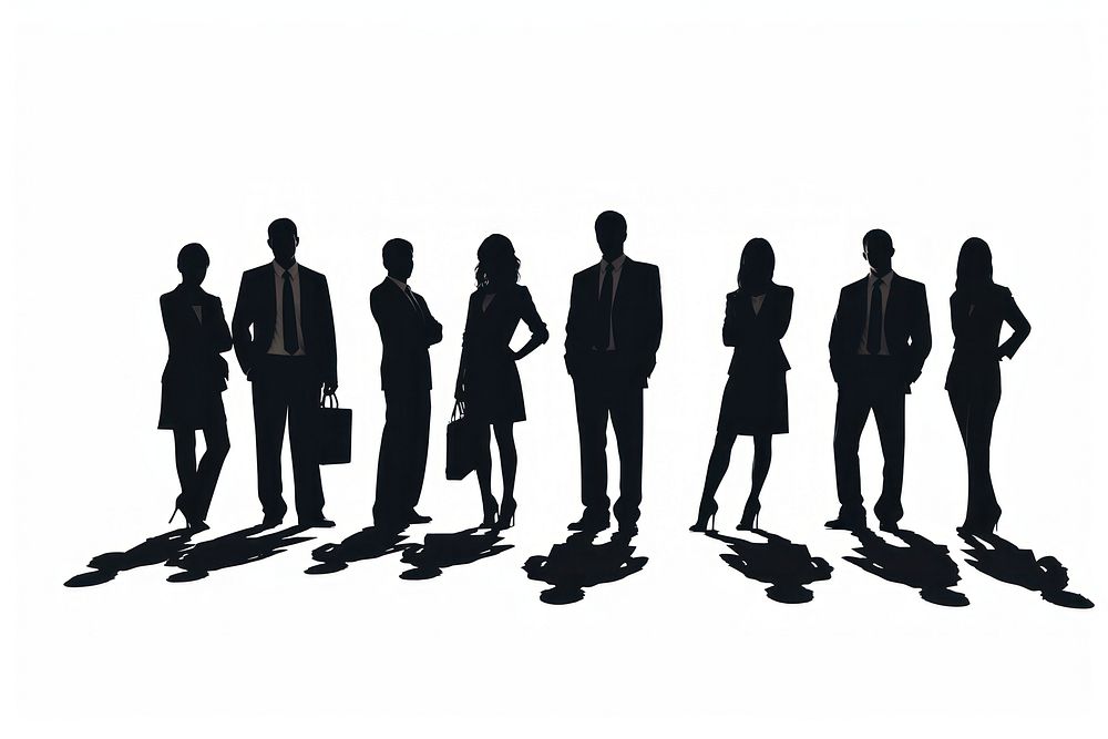 Business people silhouette white background togetherness. AI generated Image by rawpixel.