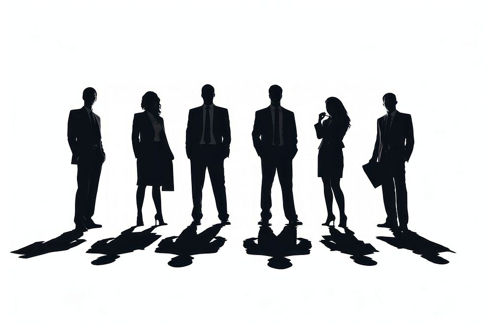 Business people silhouette adult white background. AI generated Image by rawpixel.