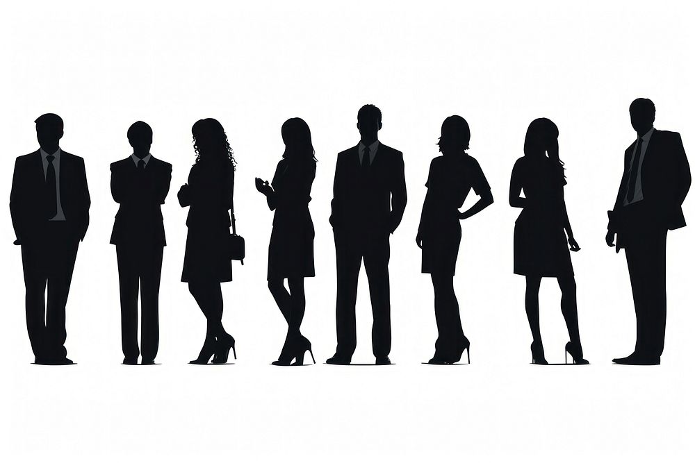 Business people silhouette adult white background. AI generated Image by rawpixel.
