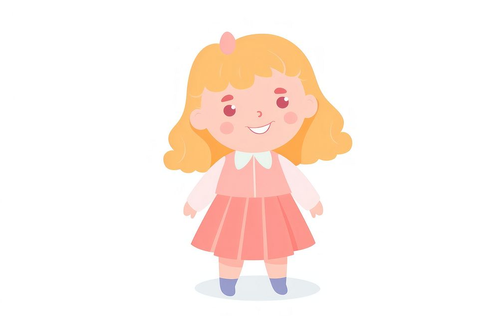  Baby girl cartoon cute doll. AI generated Image by rawpixel.