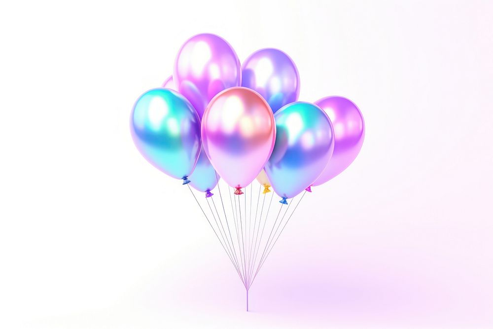 Balloon party white background anniversary celebration.