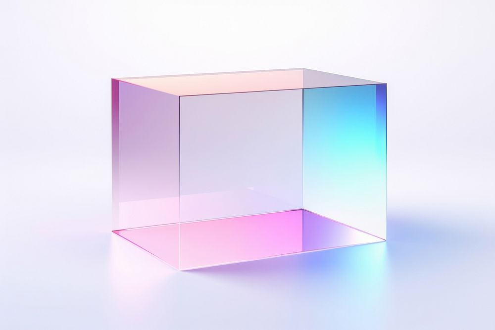 Rectangle glass crystal white background.