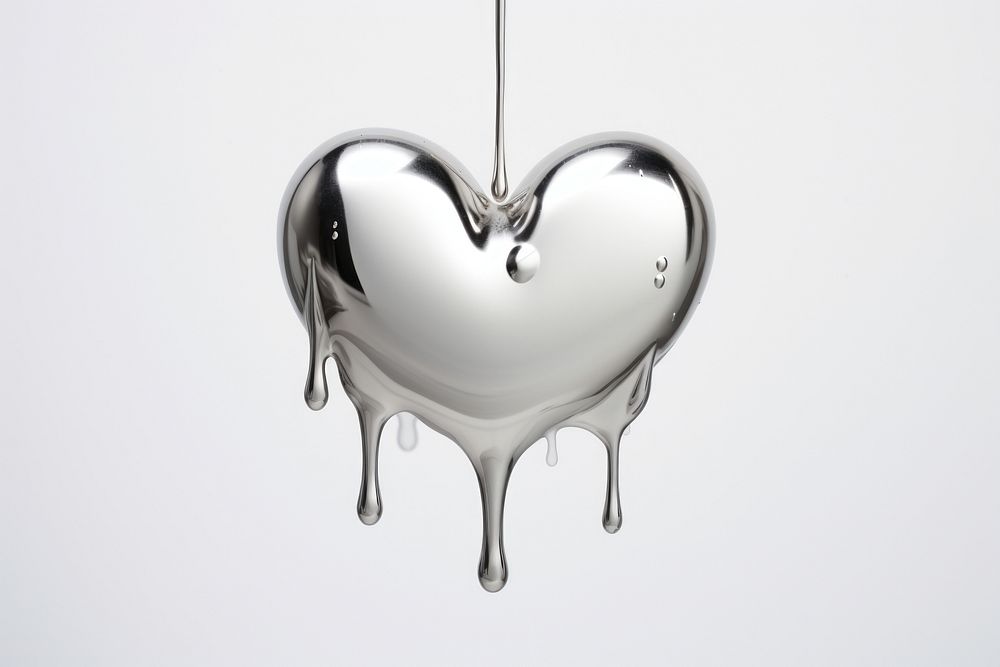 Heart dripping silver metal lighting.