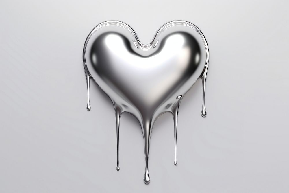 Heart dripping silver metal jewelry.