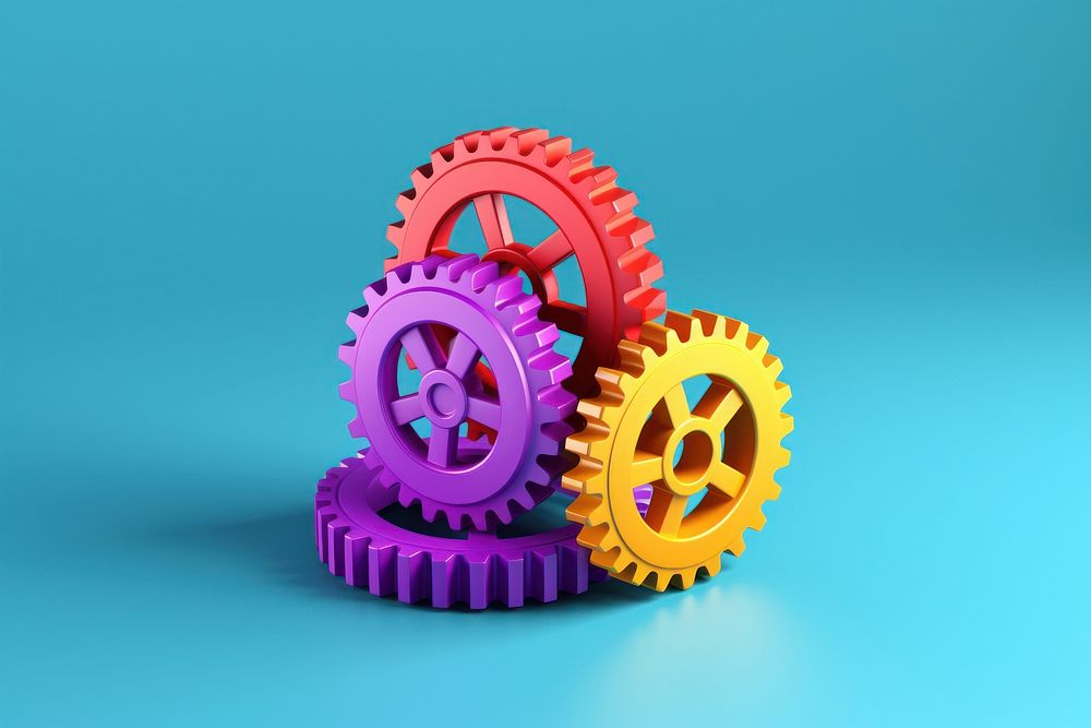 Gears wheel vibrant color clockworks. AI generated Image by rawpixel.