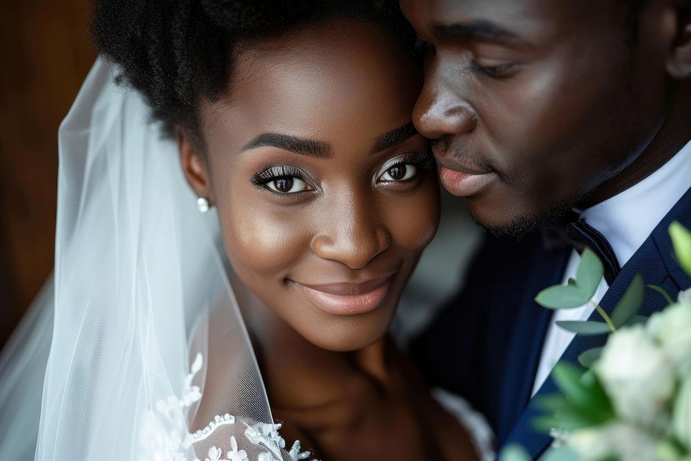 Black people wedding photography portrait bride.