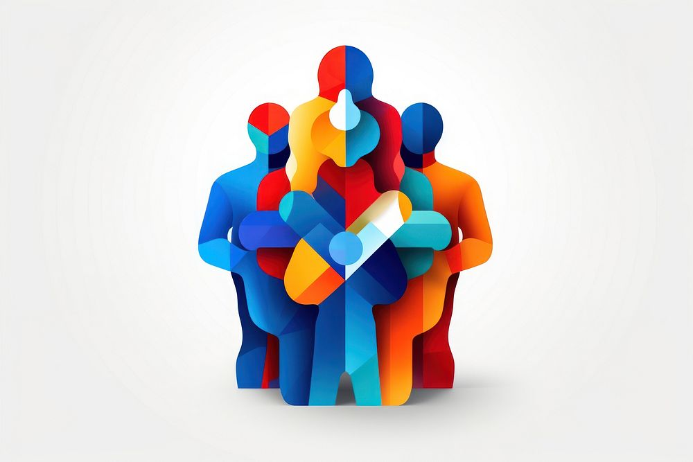 Teamwork art representation togetherness. AI generated Image by rawpixel.