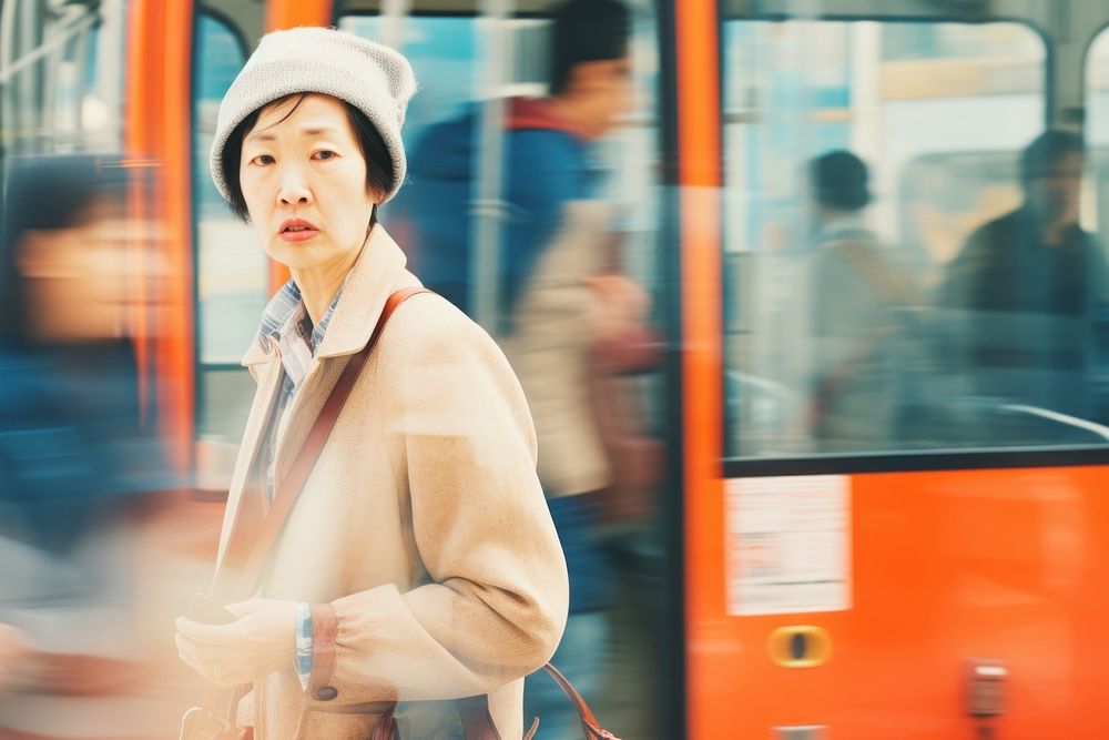 Motion blur old woman standing Free Photo rawpixel