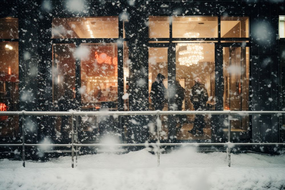 Snow winter in newyork blizzard outdoors architecture.