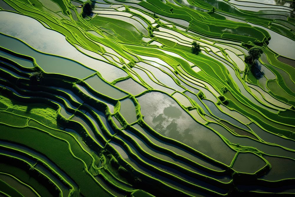 Rice fields landscape outdoors agriculture.