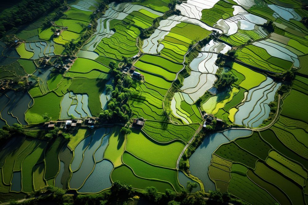 Rice fields landscape outdoors nature.